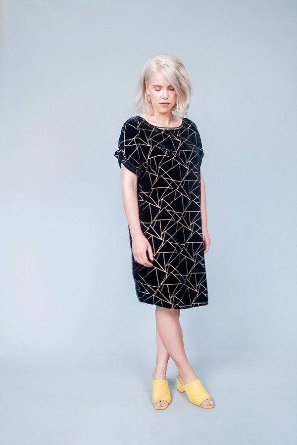 Sara Duke YFS Dress - Black Burnout Velvet | Garmentory