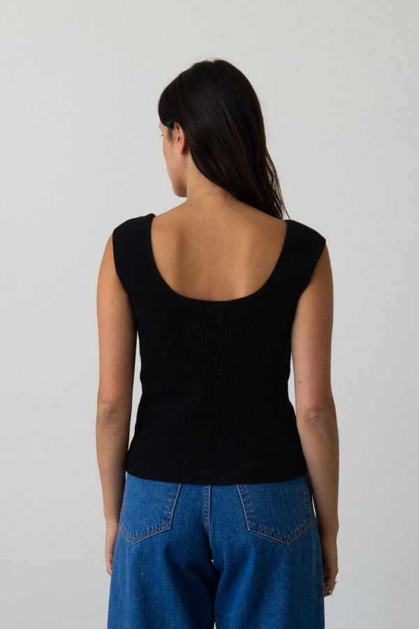 Waltz Ribbed Knit U-Neck Tank