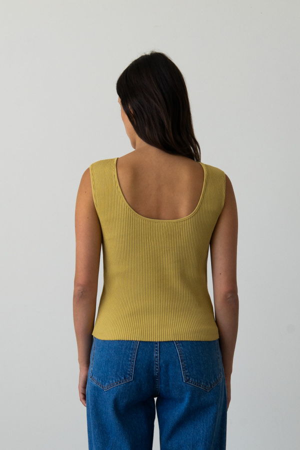 Waltz Ribbed Knit U-Neck Tank