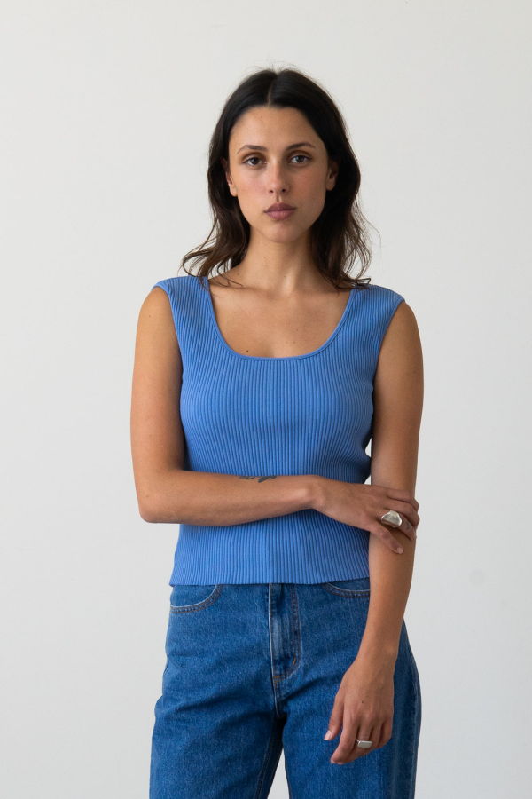 Waltz Ribbed Knit U-Neck Tank