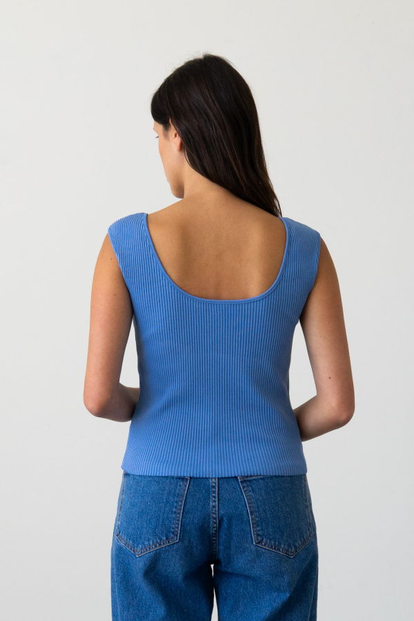 Waltz Ribbed Knit U-Neck Tank