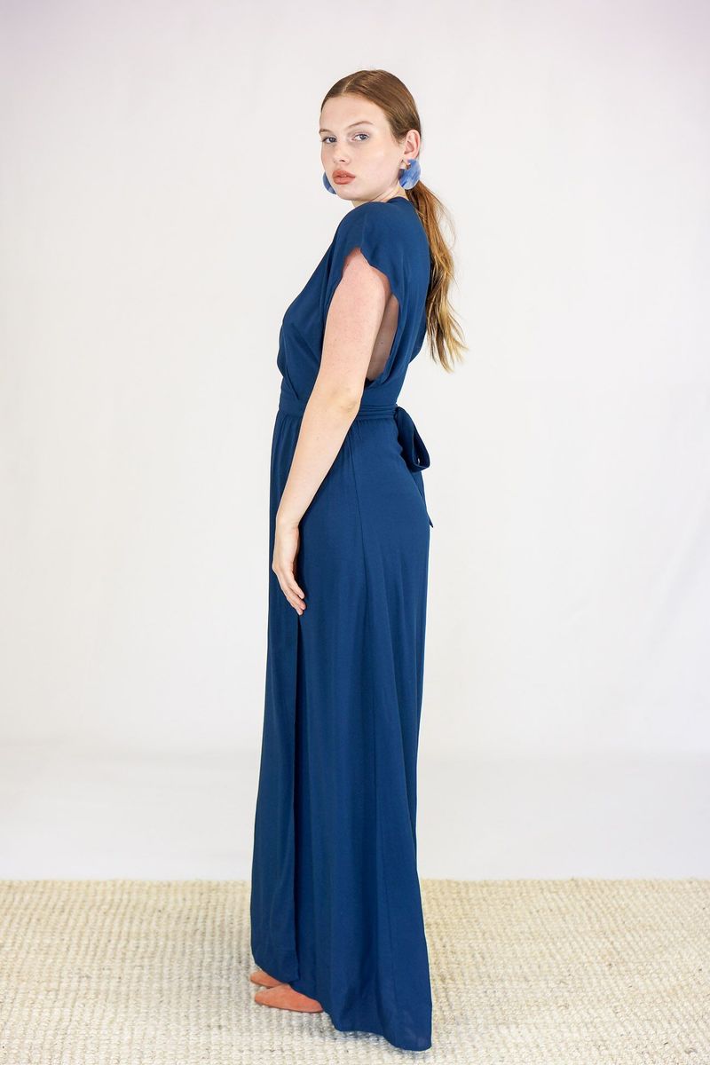 green emerald velvet dress Garbo Eclipse Navy Slip Dress in Silk Velvet