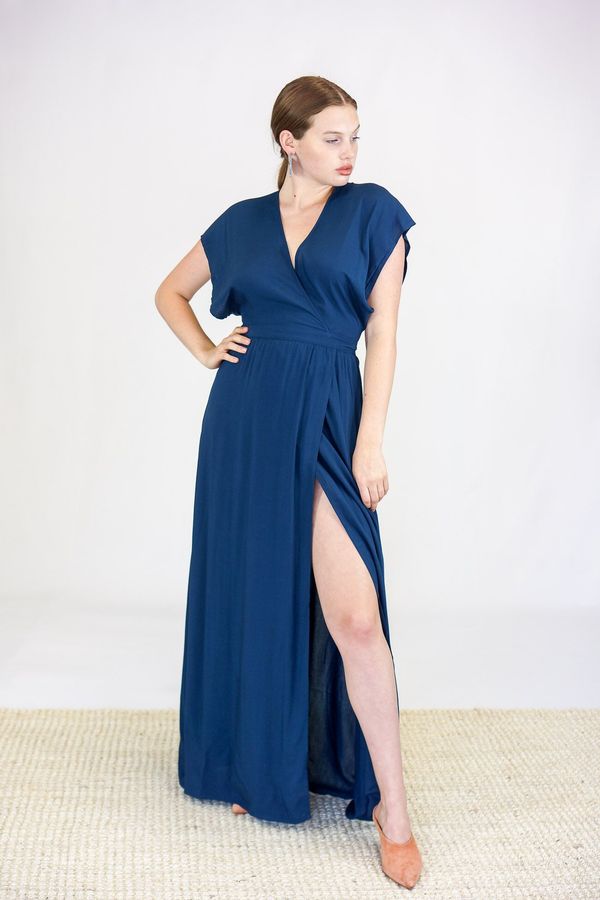 blue dress for baby girl Ioana Hourglass, Sapphire Ankara Silk  Prima Dona Studios