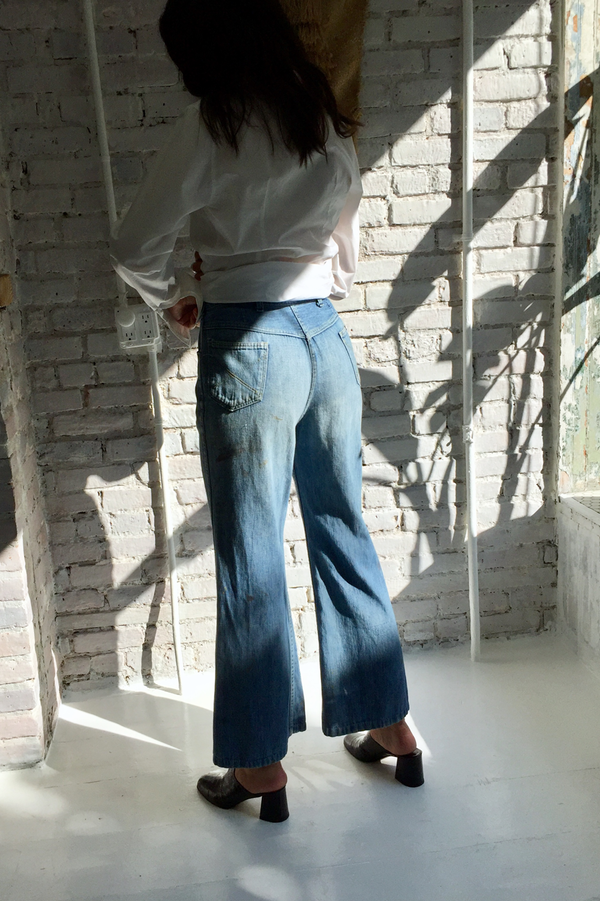 VINTAGE BIG YANK 1970's FLARE JEANS - BLUE | Garmentory