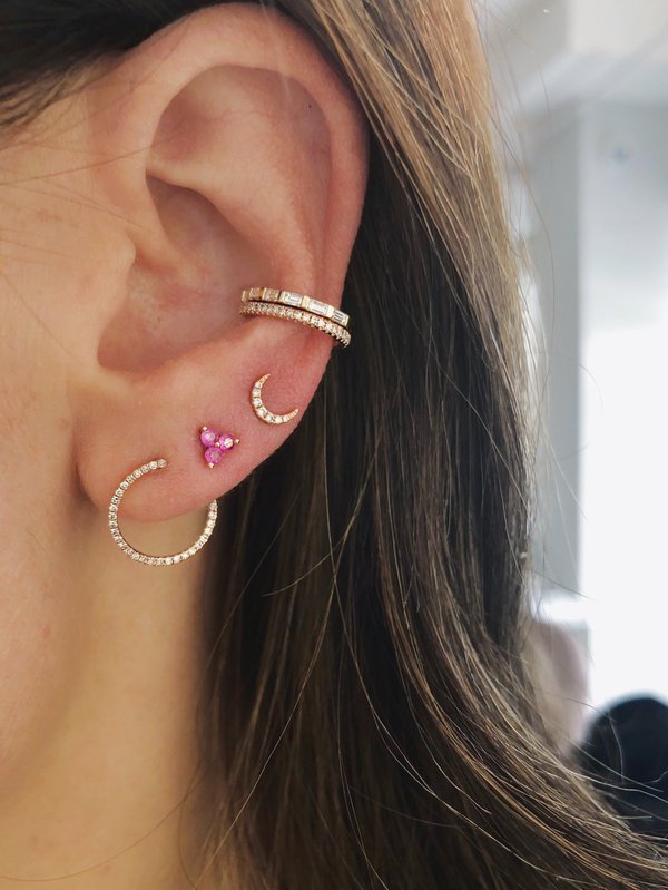 moon stud earring