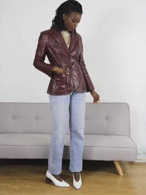 Bird On A Wire Vintage 70s Vintage Leather Jacket - Chocolate