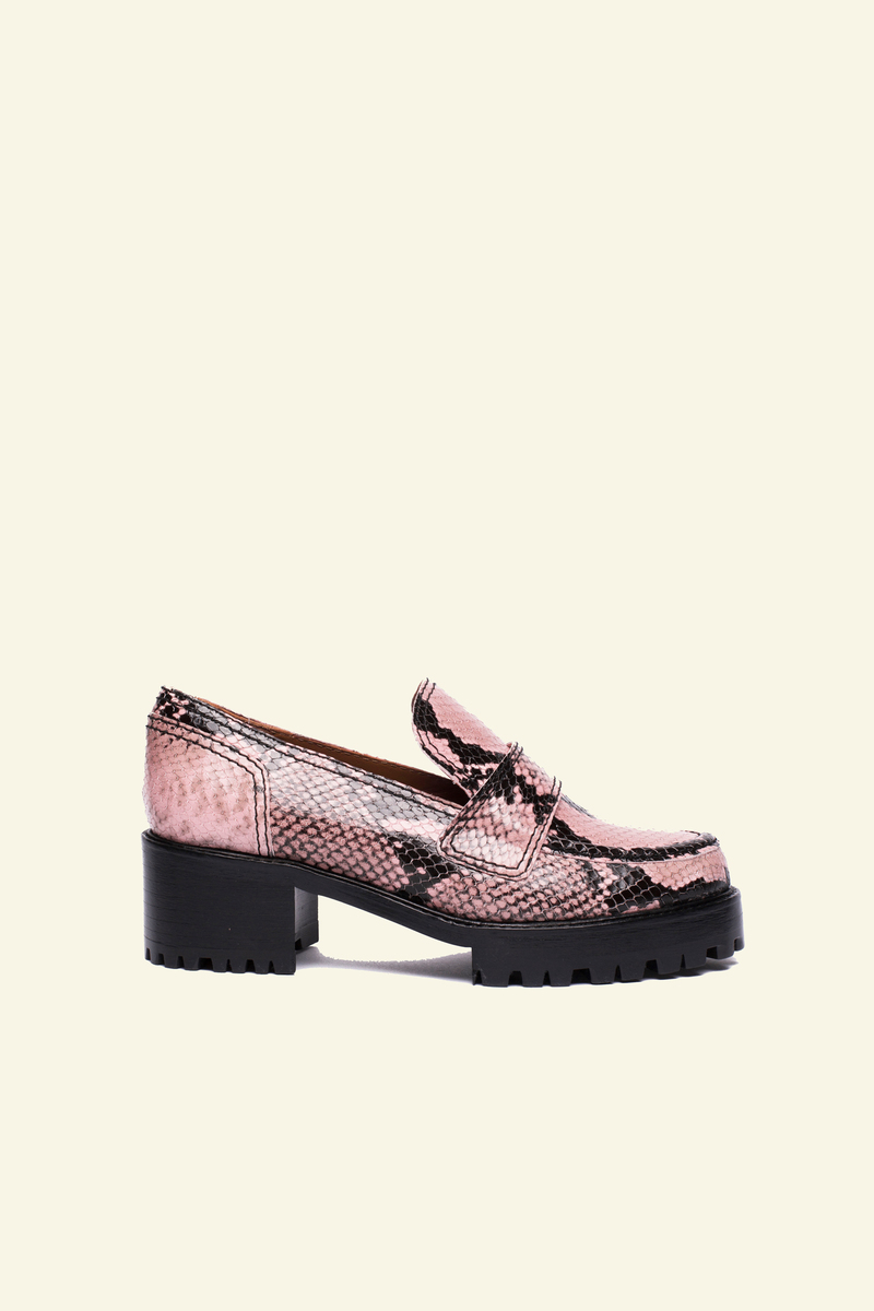 Nicole Saldana jerri pink snakeskin embossed leather Garmentory