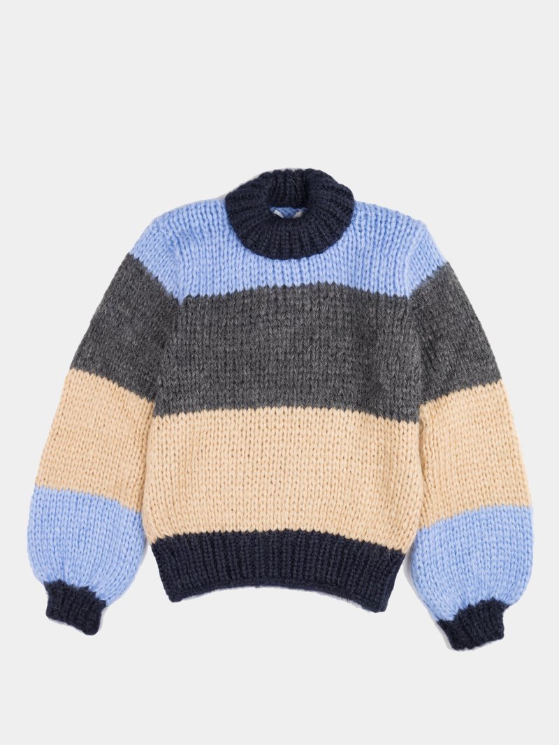 Striped Pullover Ganni Hand Knit Wool Wool Sweater Ganni Knit