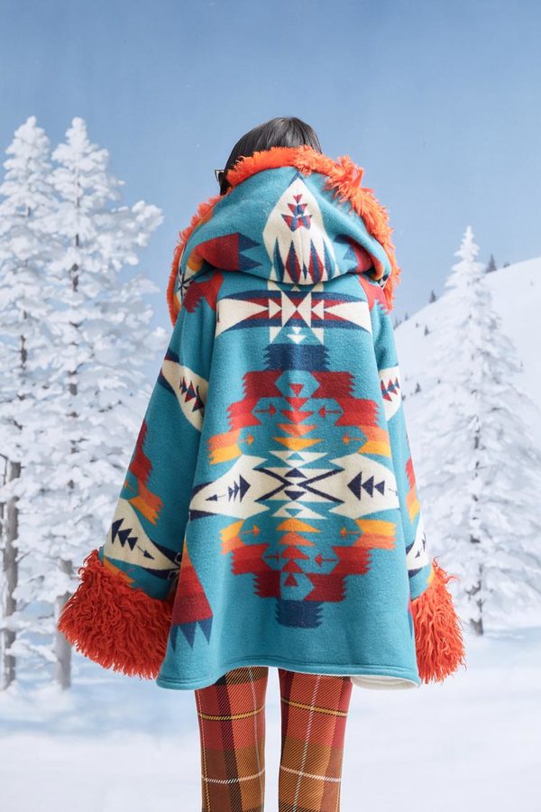 Lindsey Thornburg + Pendleton Tucson Shearling Turquoise Trench  