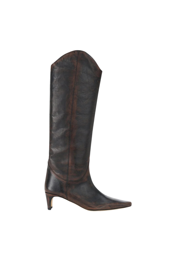 Staud Western Wally Boot - Espresso Distressed