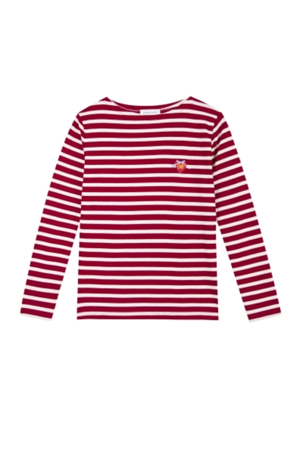 Maison Labiche Yummy Heart Sailor Shirt - Burgundy/White Maison Labiche Yummy Heart Sailor Shirt - Burgundy/White