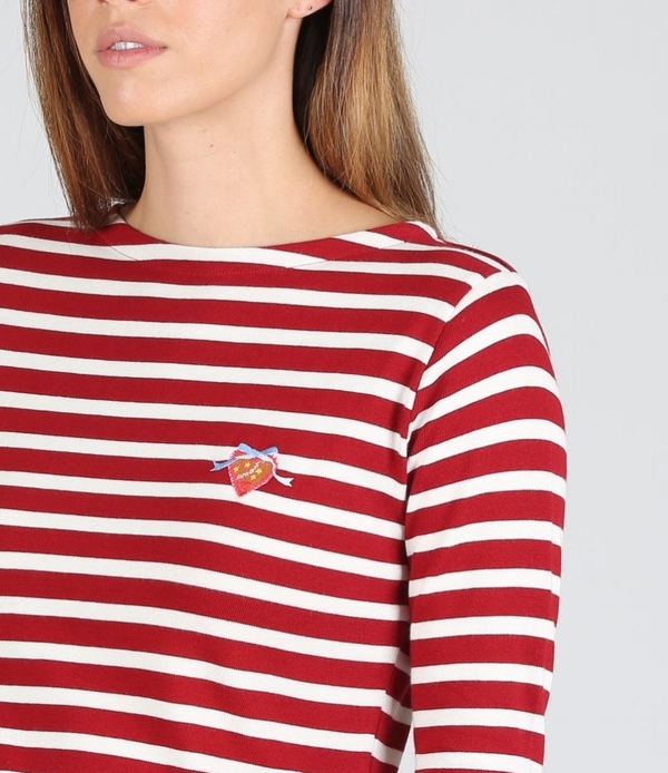 Maison Labiche Yummy Heart Sailor Shirt - Burgundy/White Maison Labiche Yummy Heart Sailor Shirt - Burgundy/White