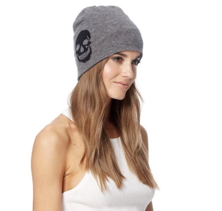 Skull Cashmere Scout Beanie - Charcoal 