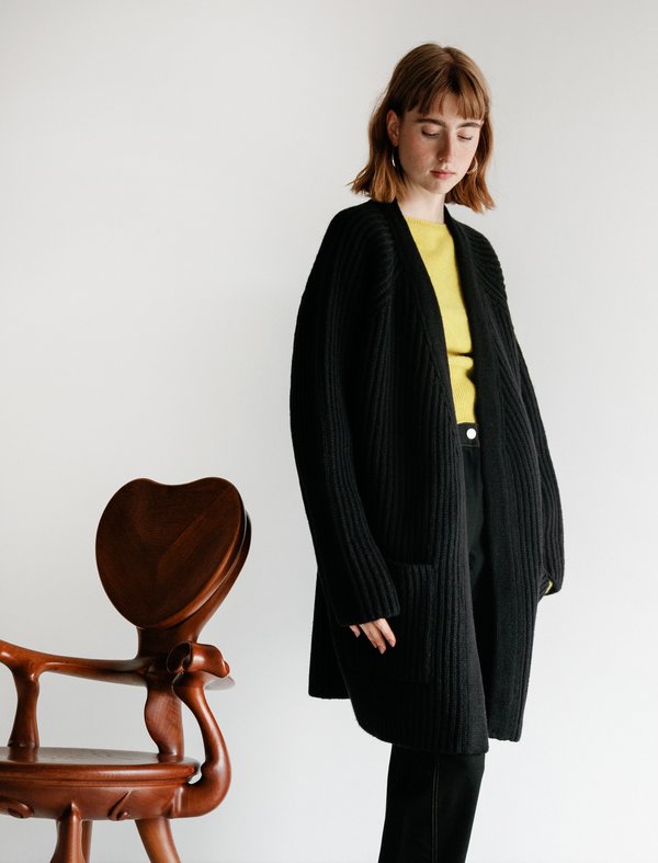 Cristaseya Shetland Maxi Ribbed Long Cardigan | Garmentory
