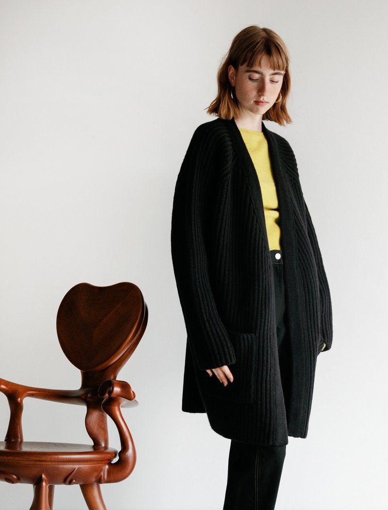 Cristaseya Shetland Maxi Ribbed Long Cardigan | Garmentory