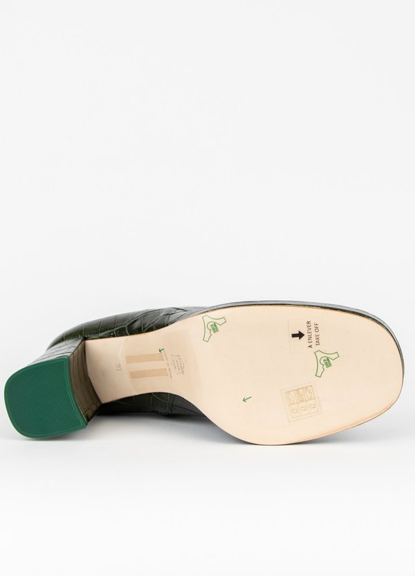 Miista Edith Crocodile Ankle Boots - Dark Green | Garmentory display picture 1