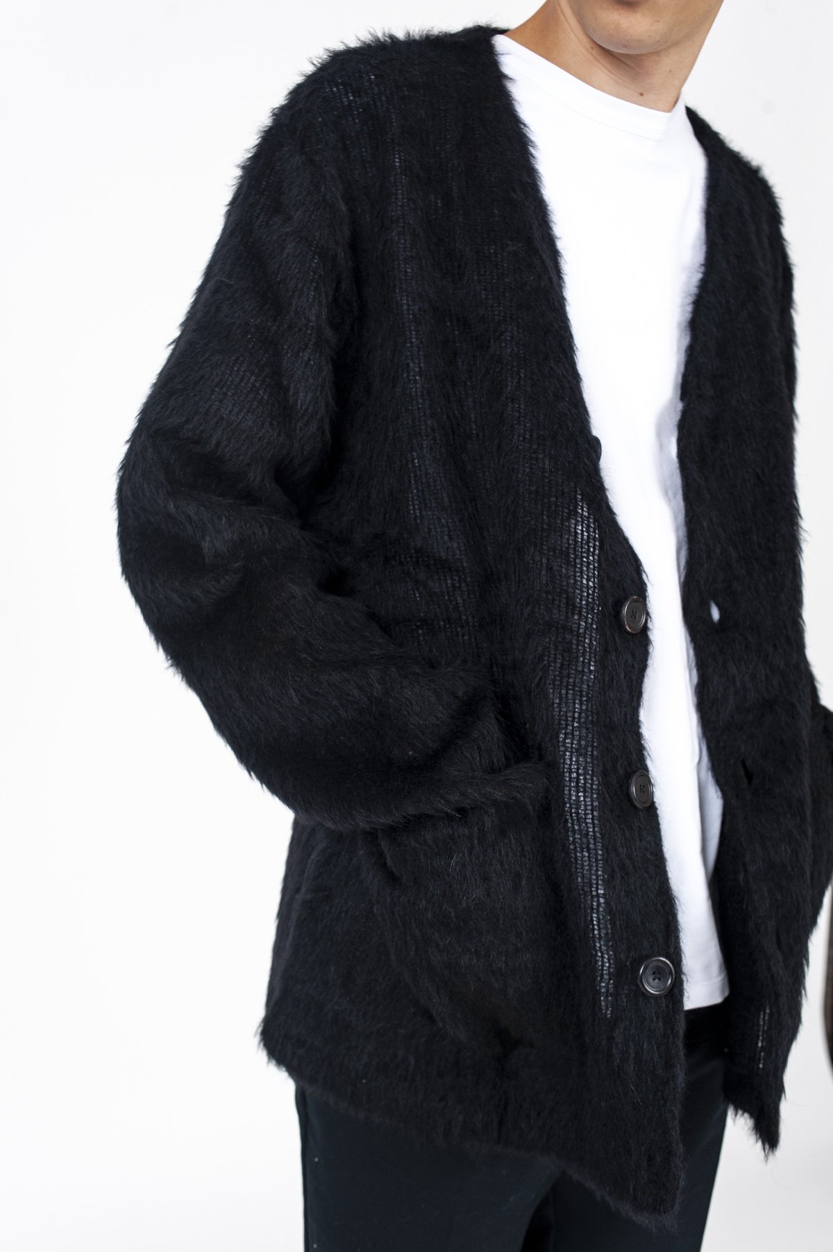 CASEY CASEY Short Mohair Cardigan in Black main image 1