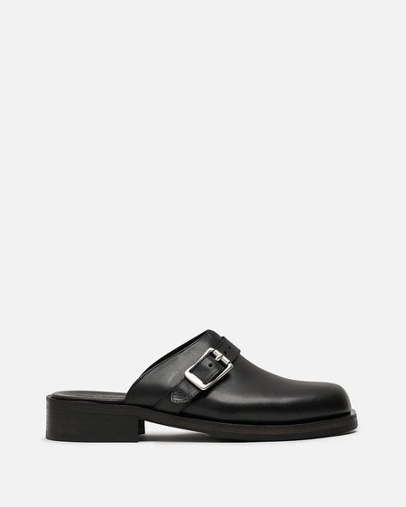 Vetements Textured Leather Slides - Black | Garmentory