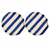 Casa Amarosa S/2 Ceramic Plate - Blue Stripe - Thumbnail 1