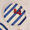 Casa Amarosa S/2 Ceramic Plate - Blue Stripe - Thumbnail 5