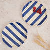Casa Amarosa S/2 Ceramic Plate - Blue Stripe - Thumbnail 7