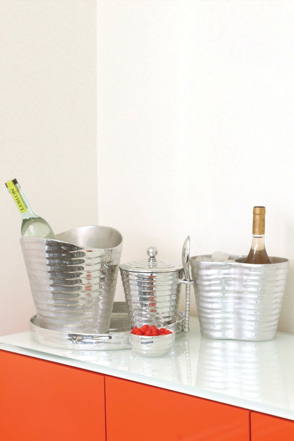 Lunares Aquos Ice Bucket w/ Scoop - Silver