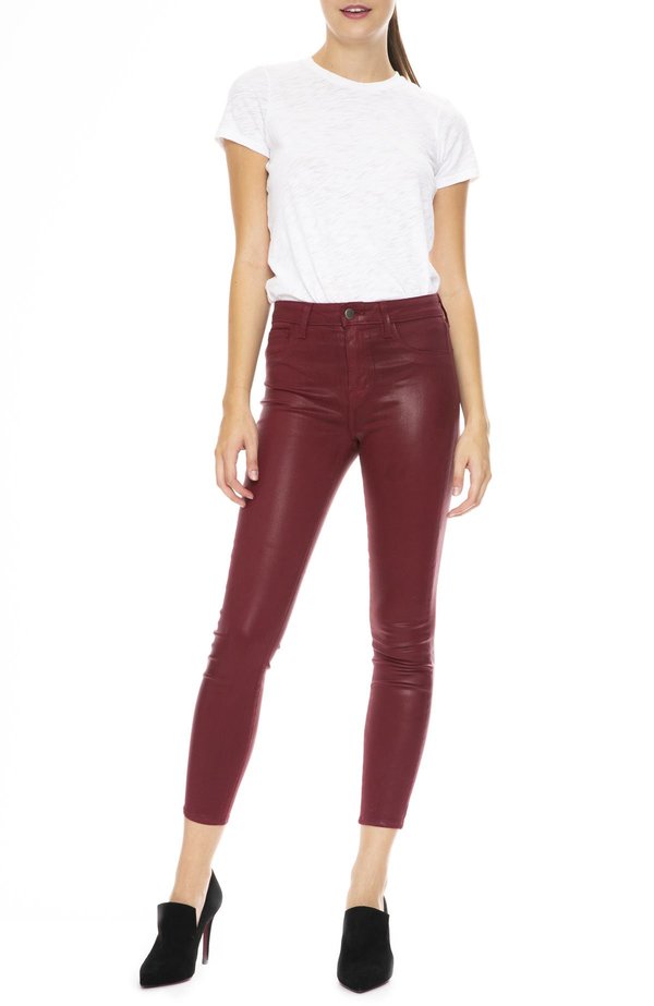 berry coated jeans