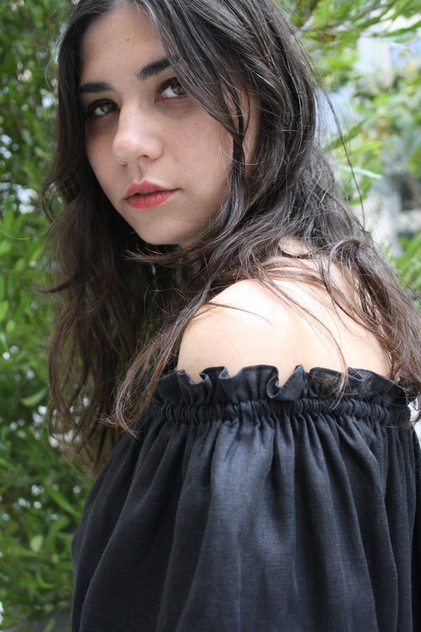 Sleeper Linen Lounge Dress - Black on Garmentory Sleeper Linen Lounge Dress - Black on Garmentory