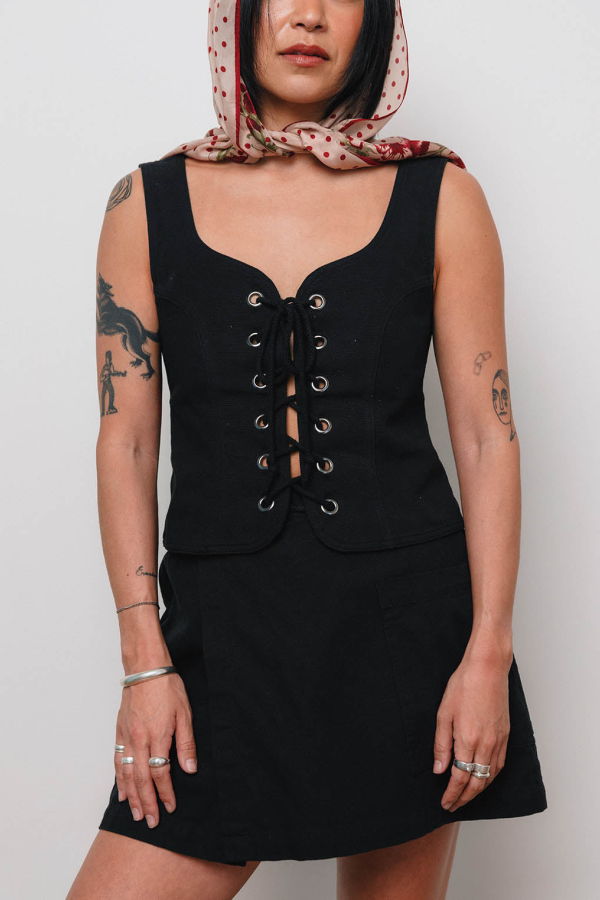Noble Corset Tank Top - Ash