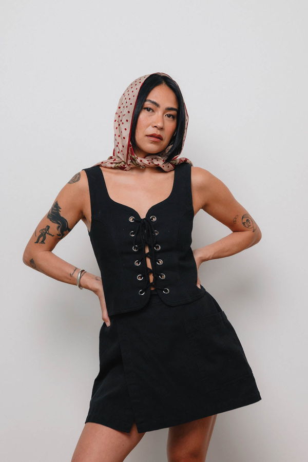 Noble Corset Tank Top - Ash