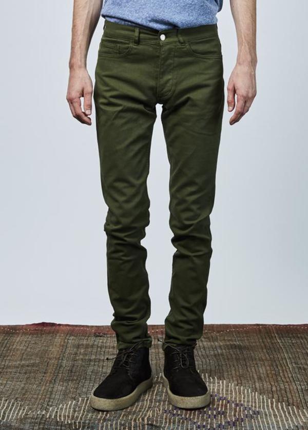 green slim pants