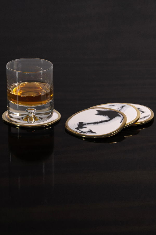 Lunares Bianco Nero Coaster Set/4