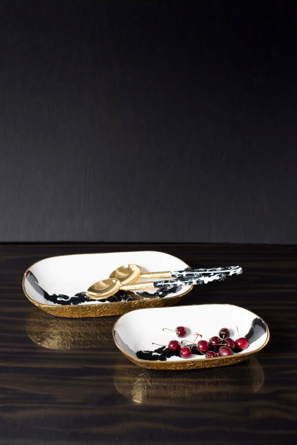 Lunares Bianco Nero Rectangle Bowls