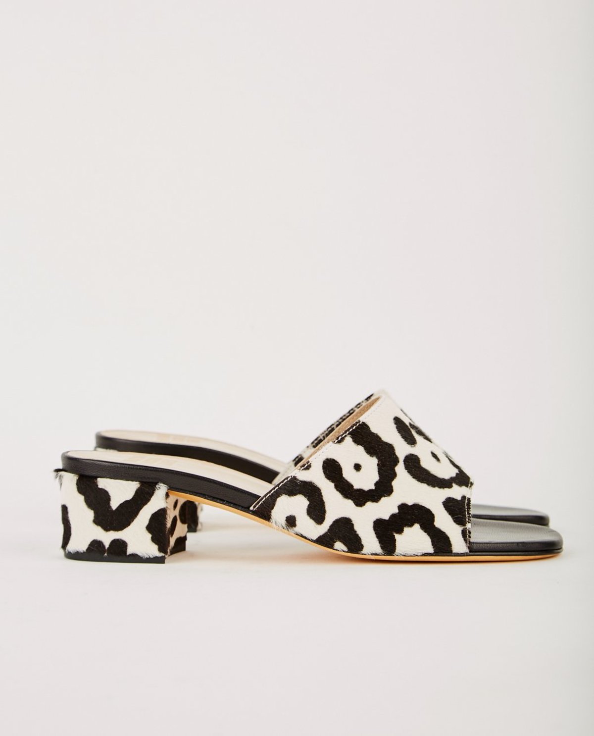 Maryam Nassir Zadeh PONY HAIR SLIDE HEEL - DALMATIAN | Garmentory