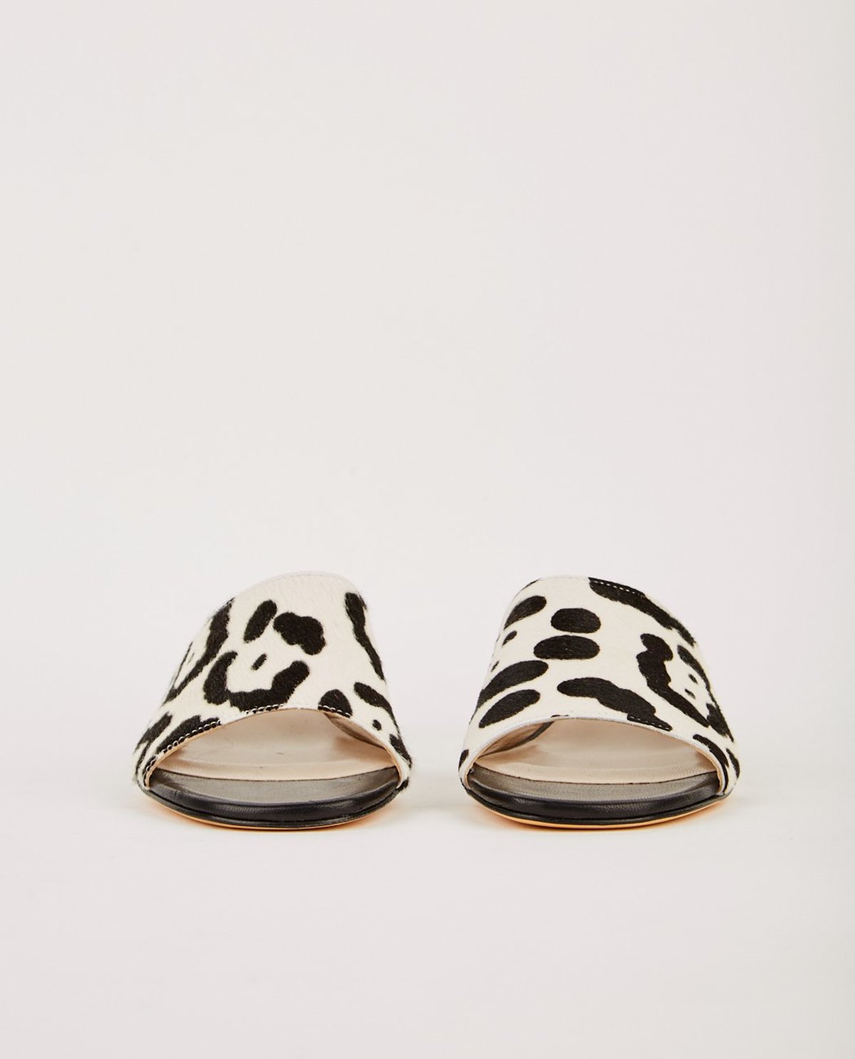 Maryam Nassir Zadeh PONY HAIR SLIDE HEEL - DALMATIAN | Garmentory