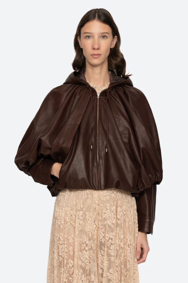 Sea NY Thompson Leather Cape Jacket