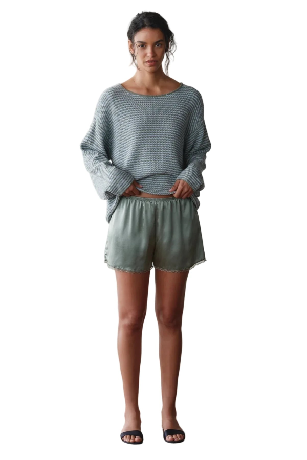 Donni. Silk Lace Tap Short - Dill