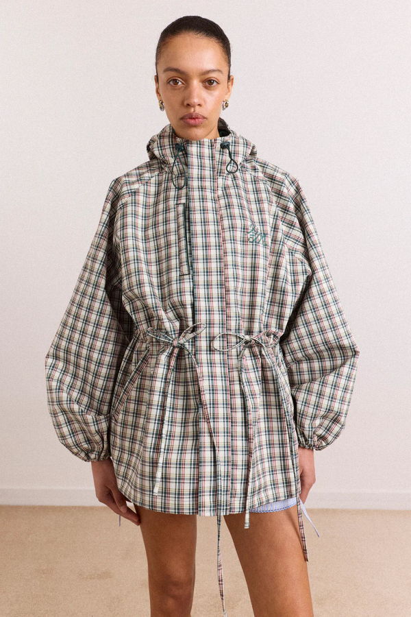 DAMSON MADDER Liu Raincoat - Elderberry Check