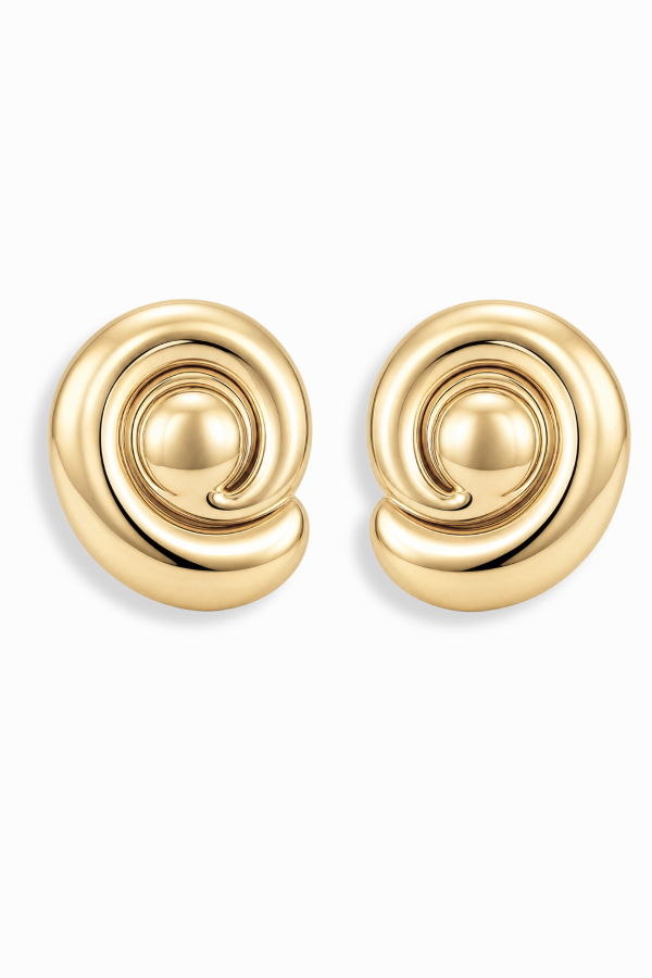 Mod + Jo Gold Milley Spiral Statement Studs