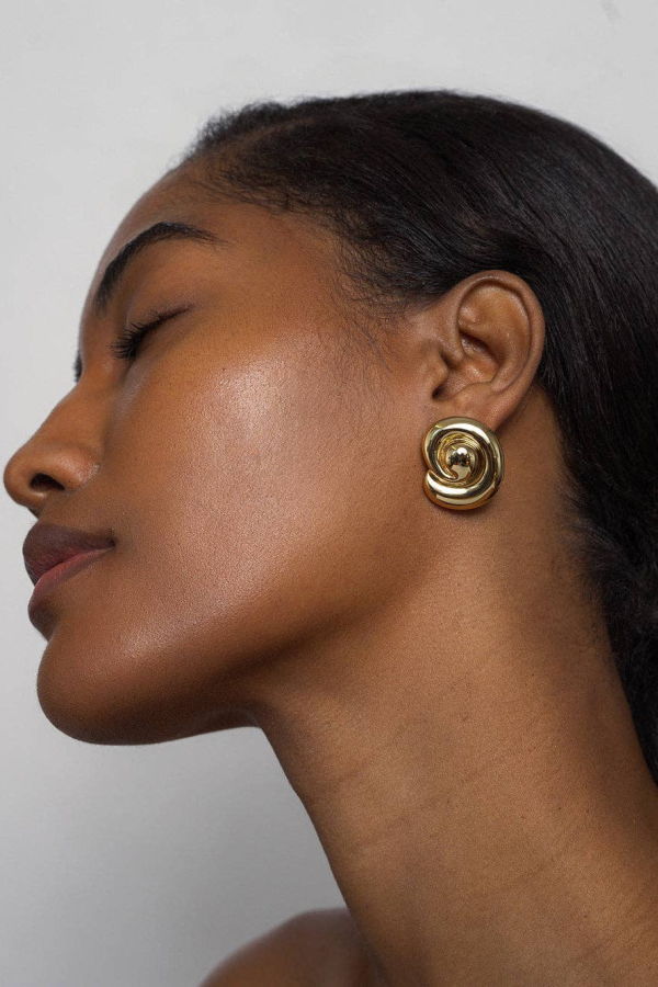 Mod + Jo Gold Milley Spiral Statement Studs