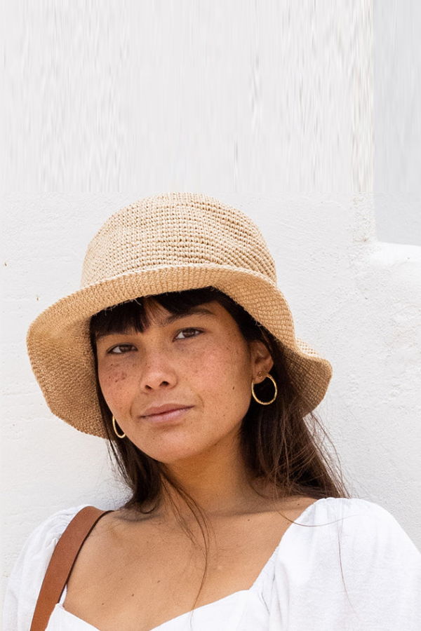 Minga Natural Crochet Agave Bucket Hat