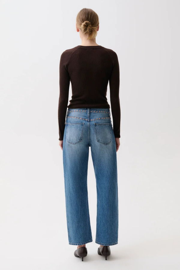 Pistola Lexi Mid Rise Bowed Straight Jeans