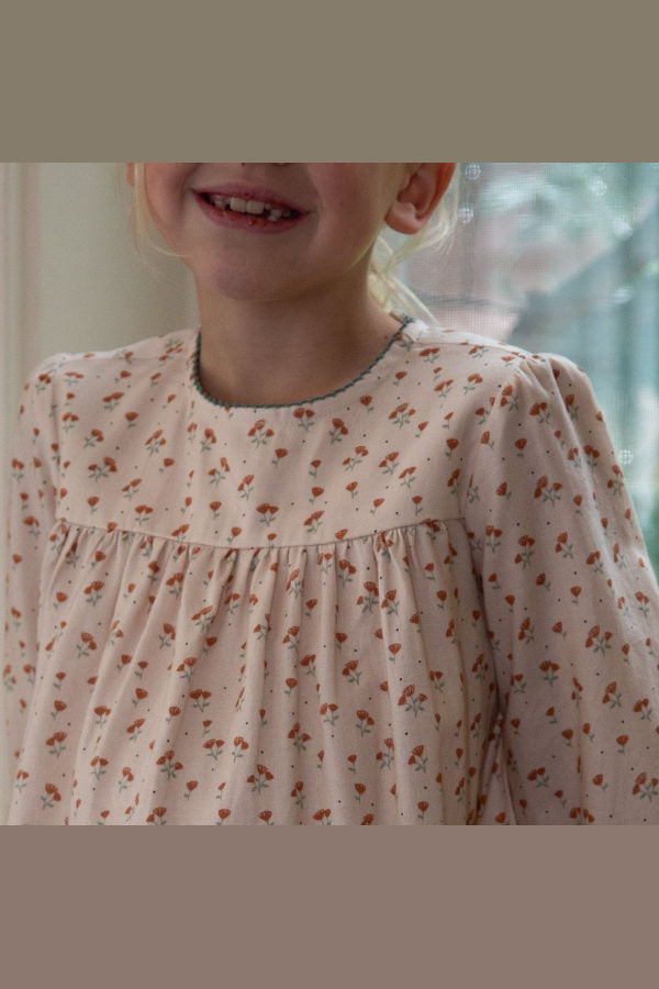 KIDS Beet World Piper Tiered Dress With Velvet Trim