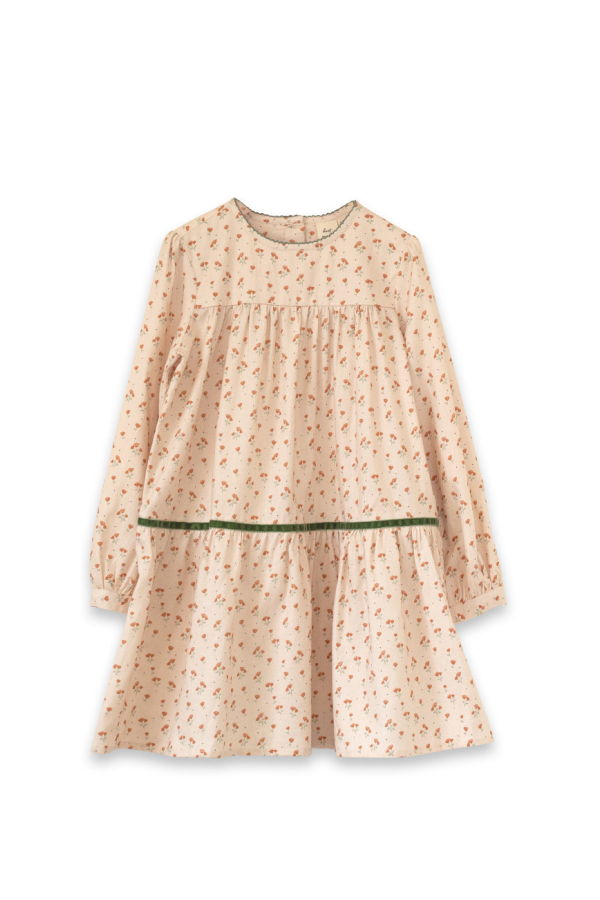 KIDS Beet World Piper Tiered Dress With Velvet Trim