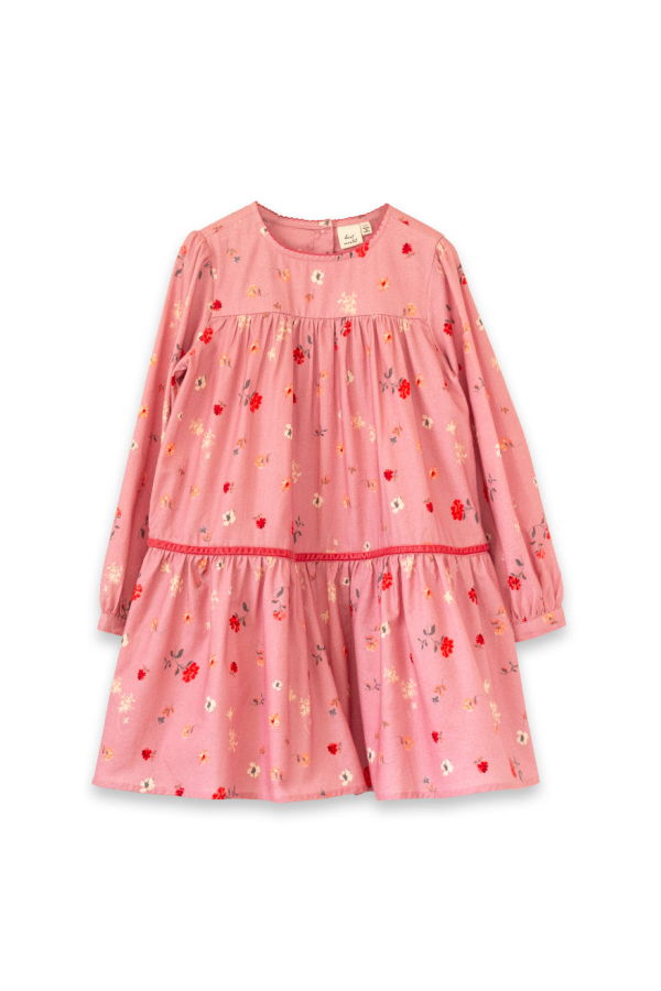 KIDS Beet World Piper Tiered Dress With Velvet Trim