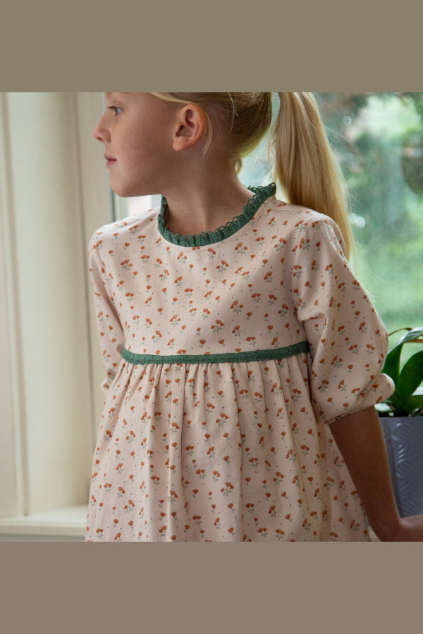KIDS Beet World Priya Dress With Lace Trim - Beige