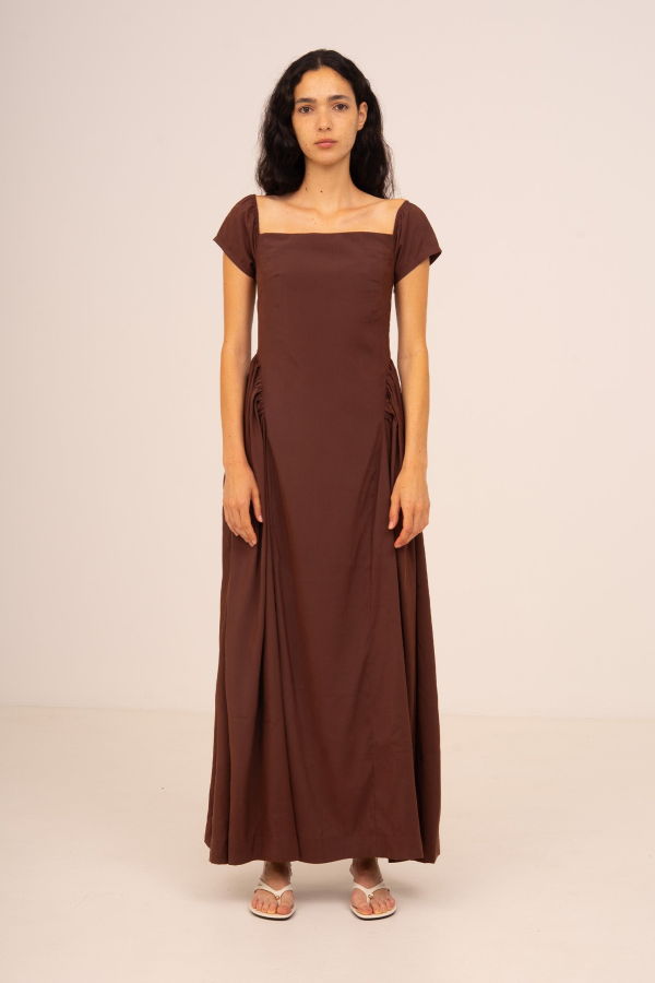 Carmen Says Bruna Off Shoulder Maxi Dress