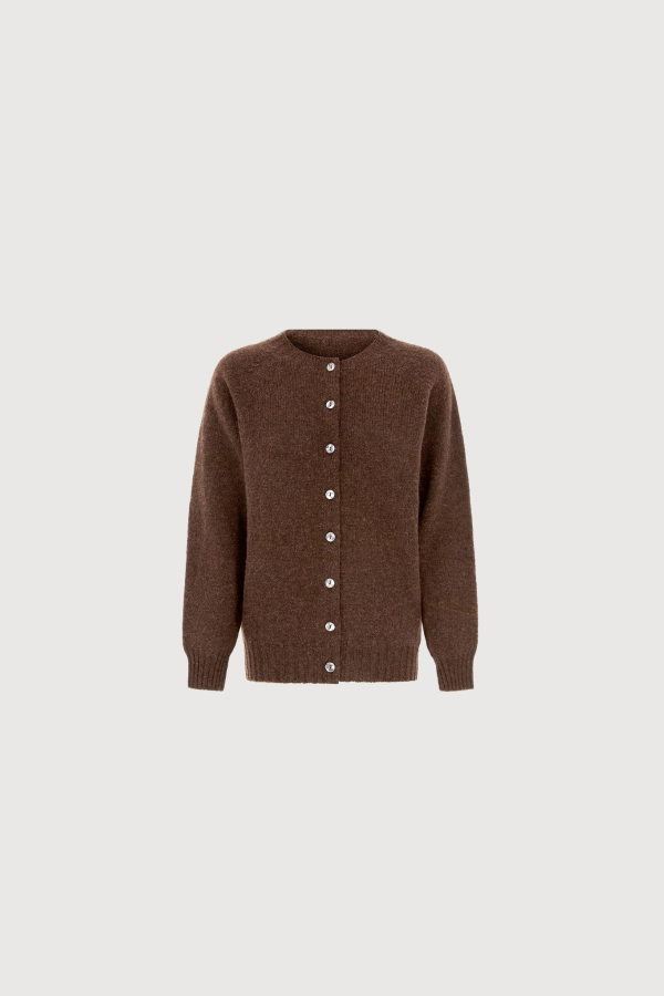 Le Kilt Superfine Lambswool Cardigan - Espresso
