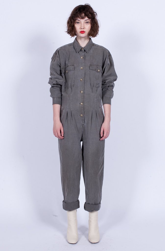 grey cotton jumpsuit