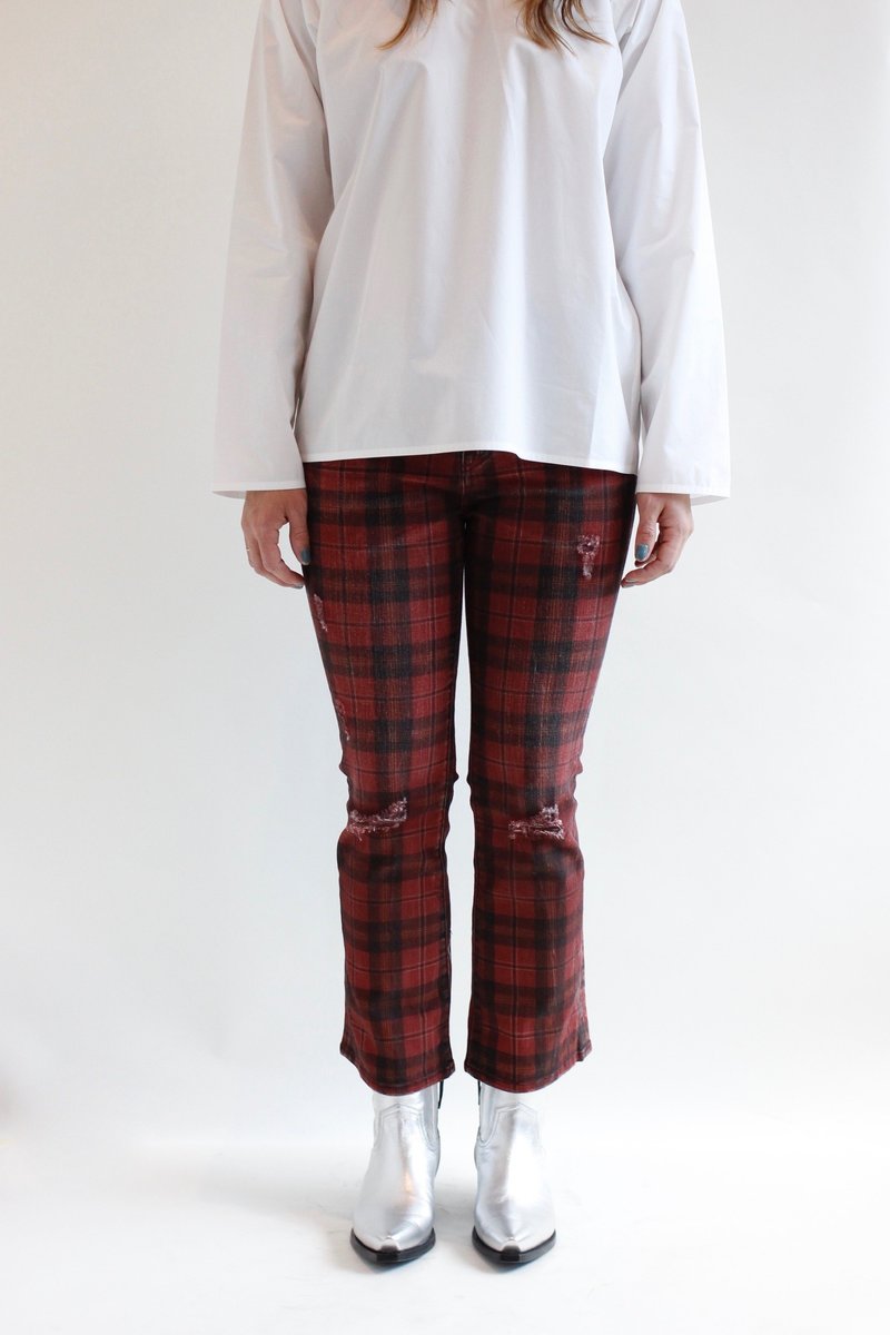R13 Kick Fit Jean Brick Red Plaid Garmentory